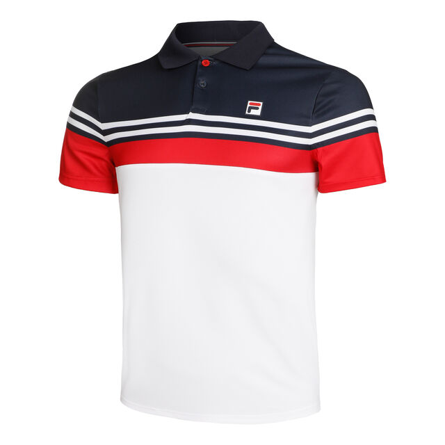 POLO FILA PAUL (WHITE/FILA RED COMB, XS)