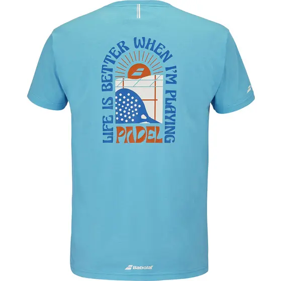 TSHIRT BABOLAT PERF COTTON TEE  (SCUBA BLUE, XS)